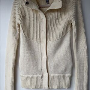 Chunky ivory cotton sweater Mango Basics Spain